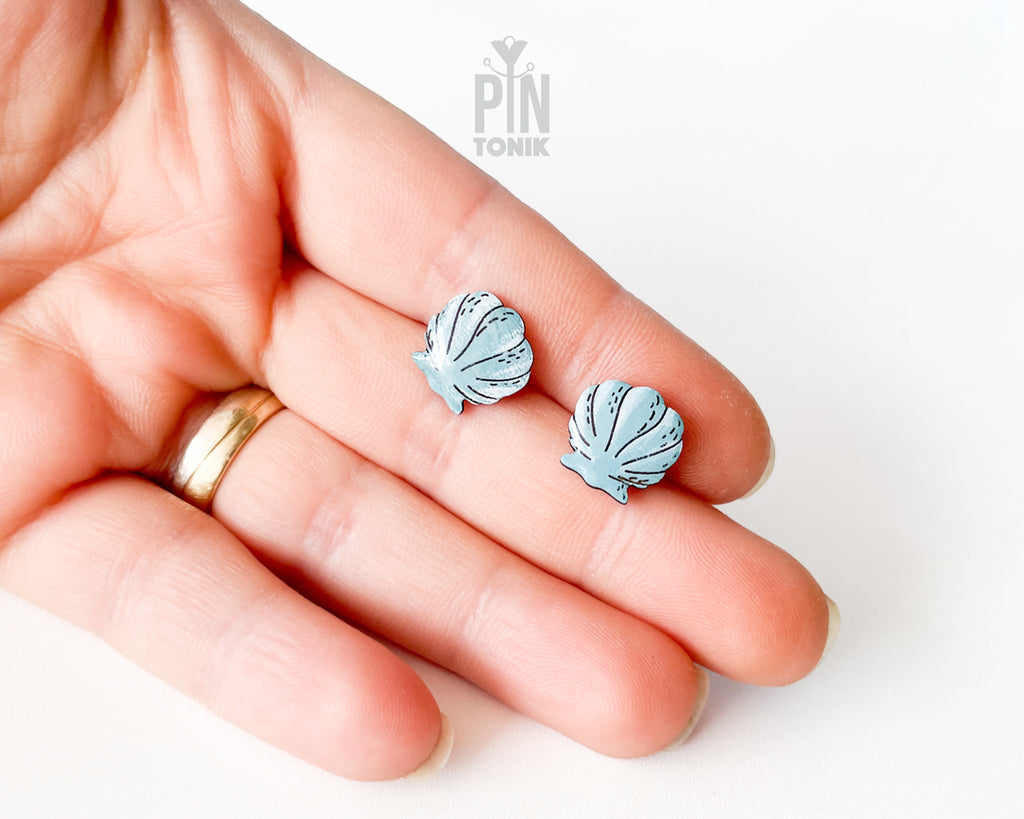 Scallop Shells Stud Earrings