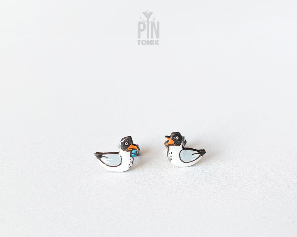 Mismatched North Sea Seagull Stud Earrings