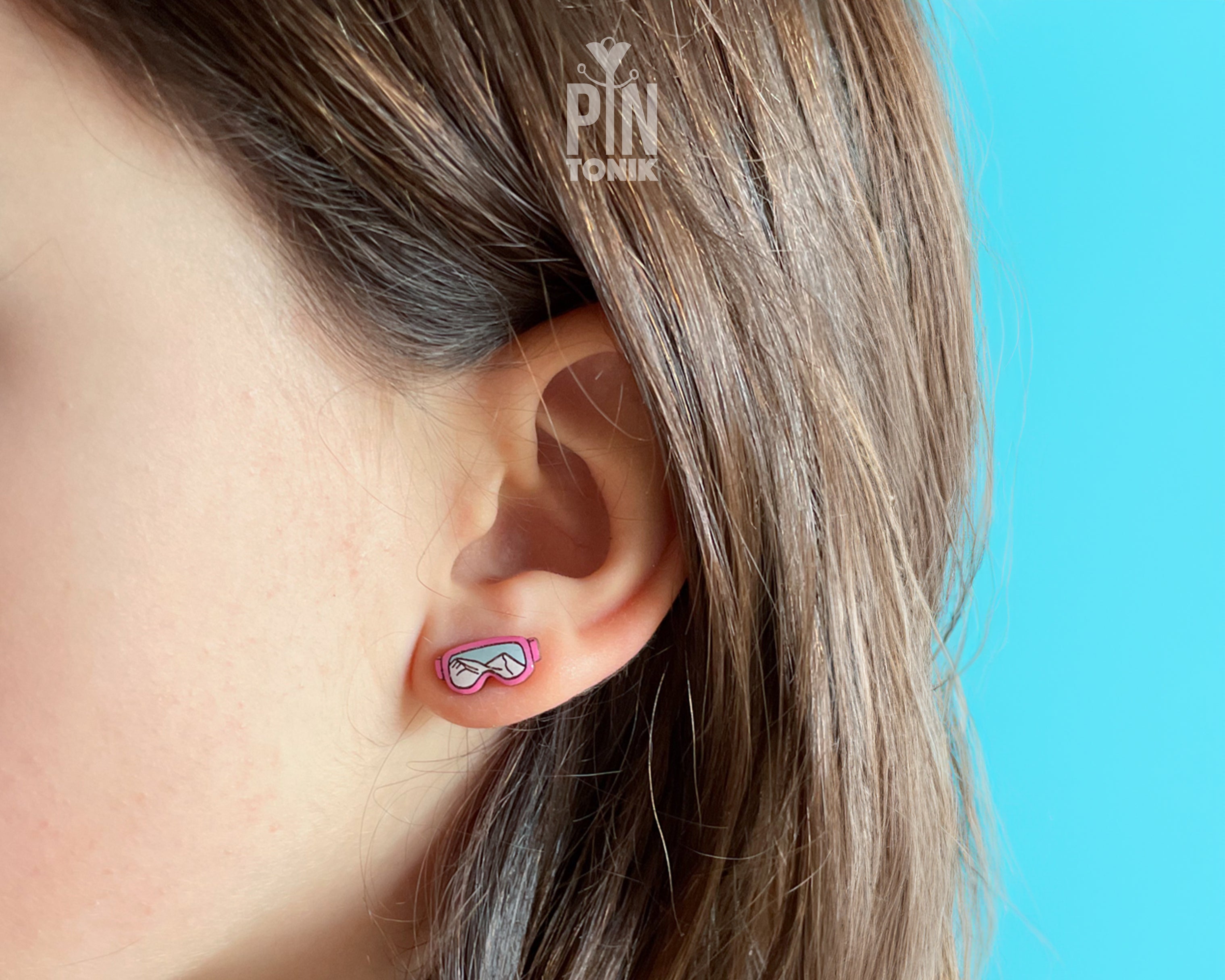 Ski Goggle Stud Earrings