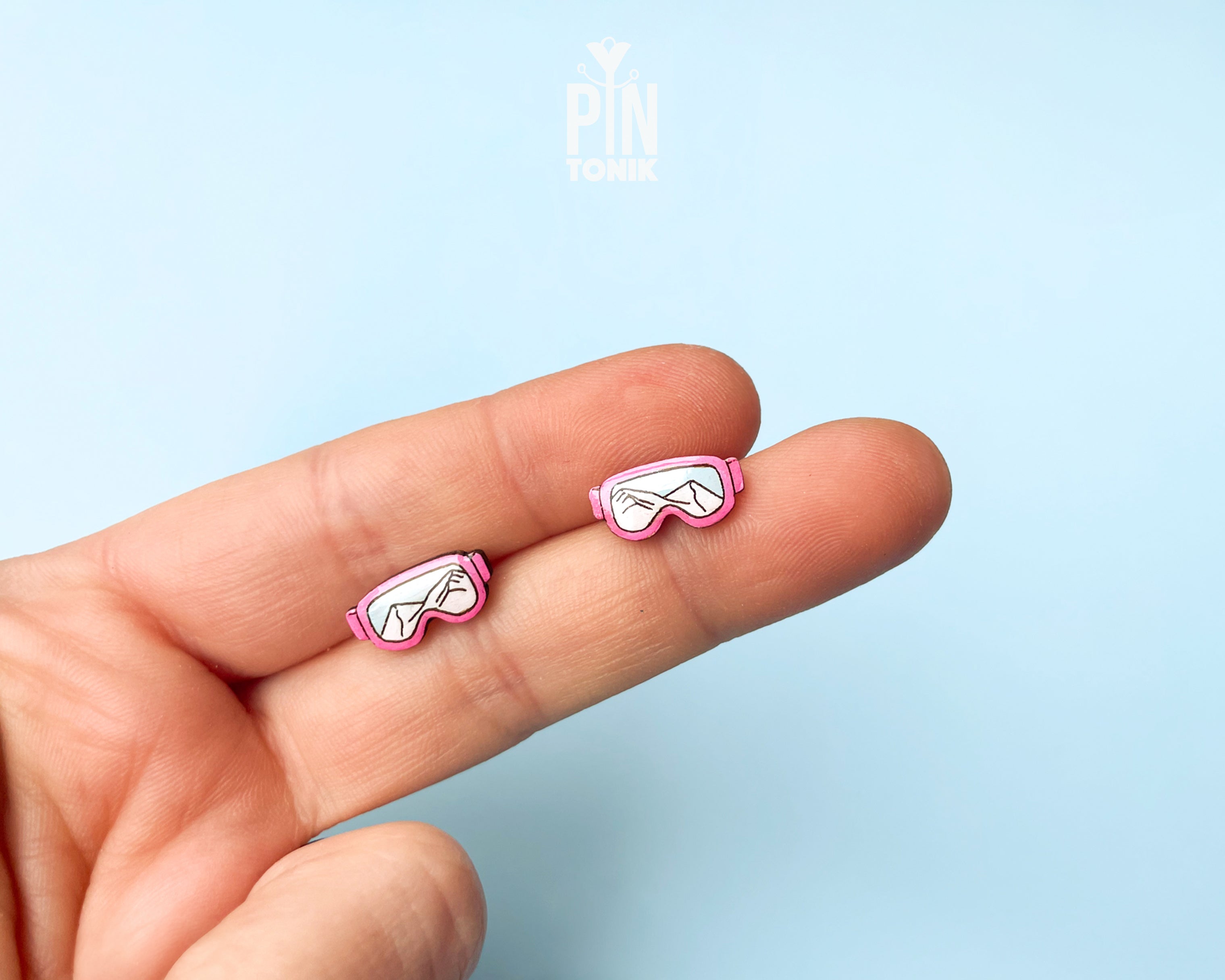 Boucles d'oreilles clous Masque de ski