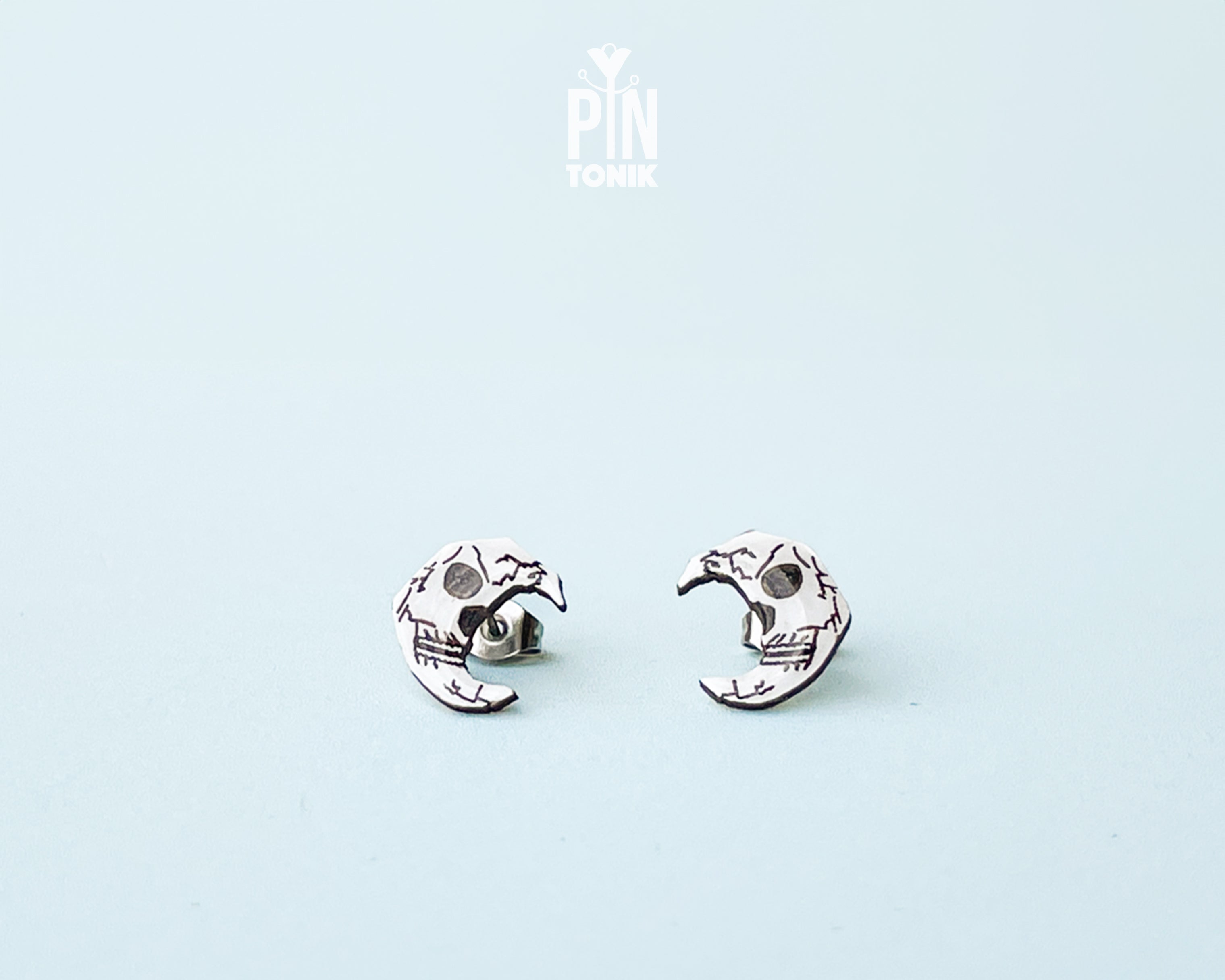 Skull Moon Studs