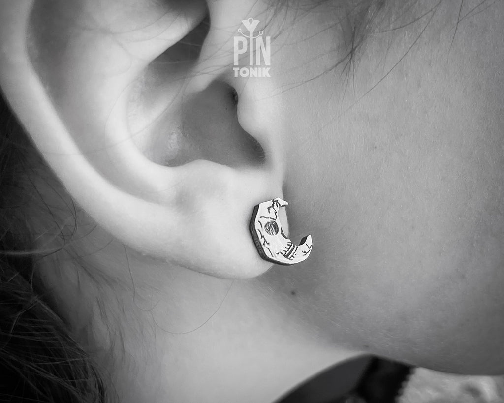 Skull Moon Studs