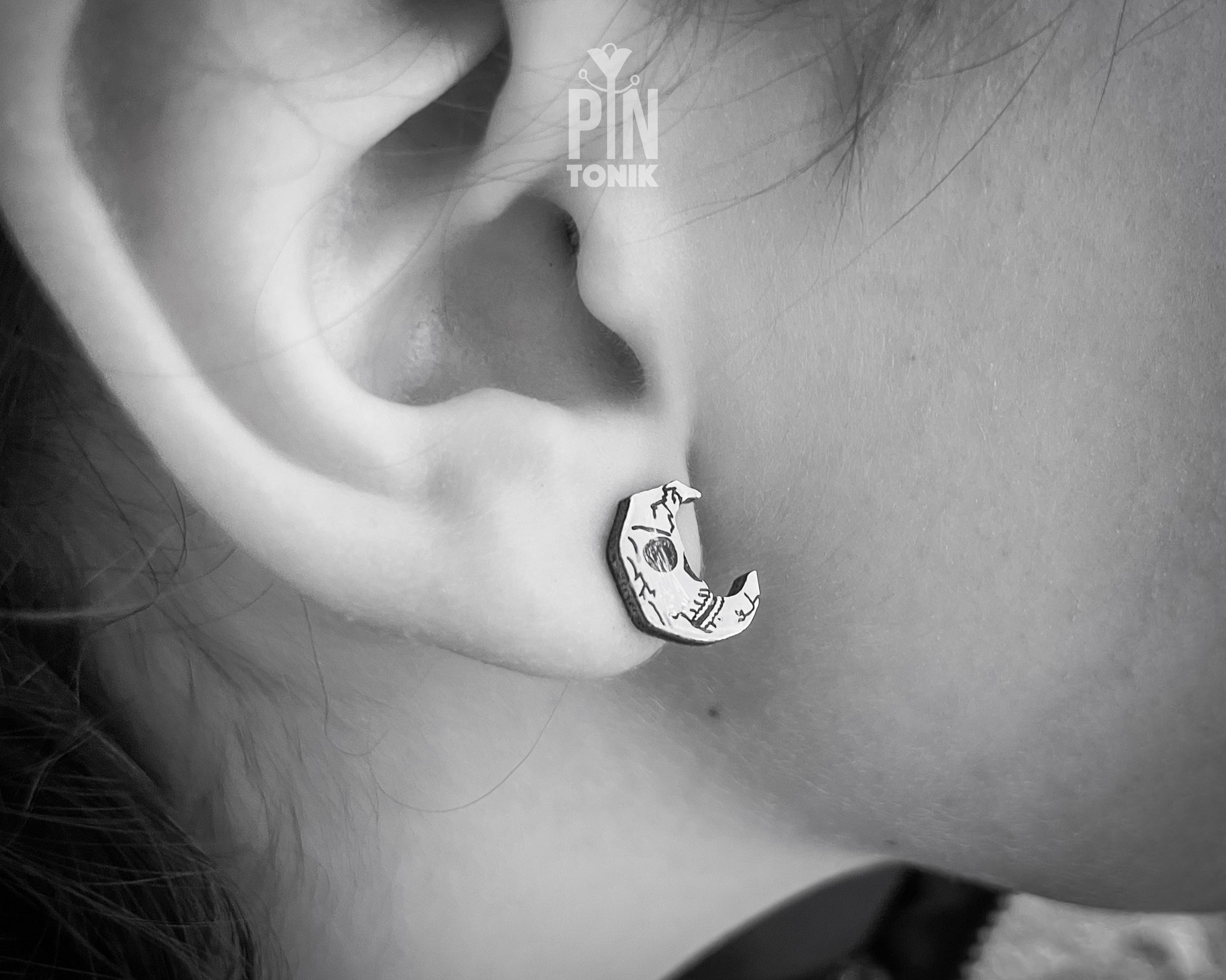 Skull Moon Studs
