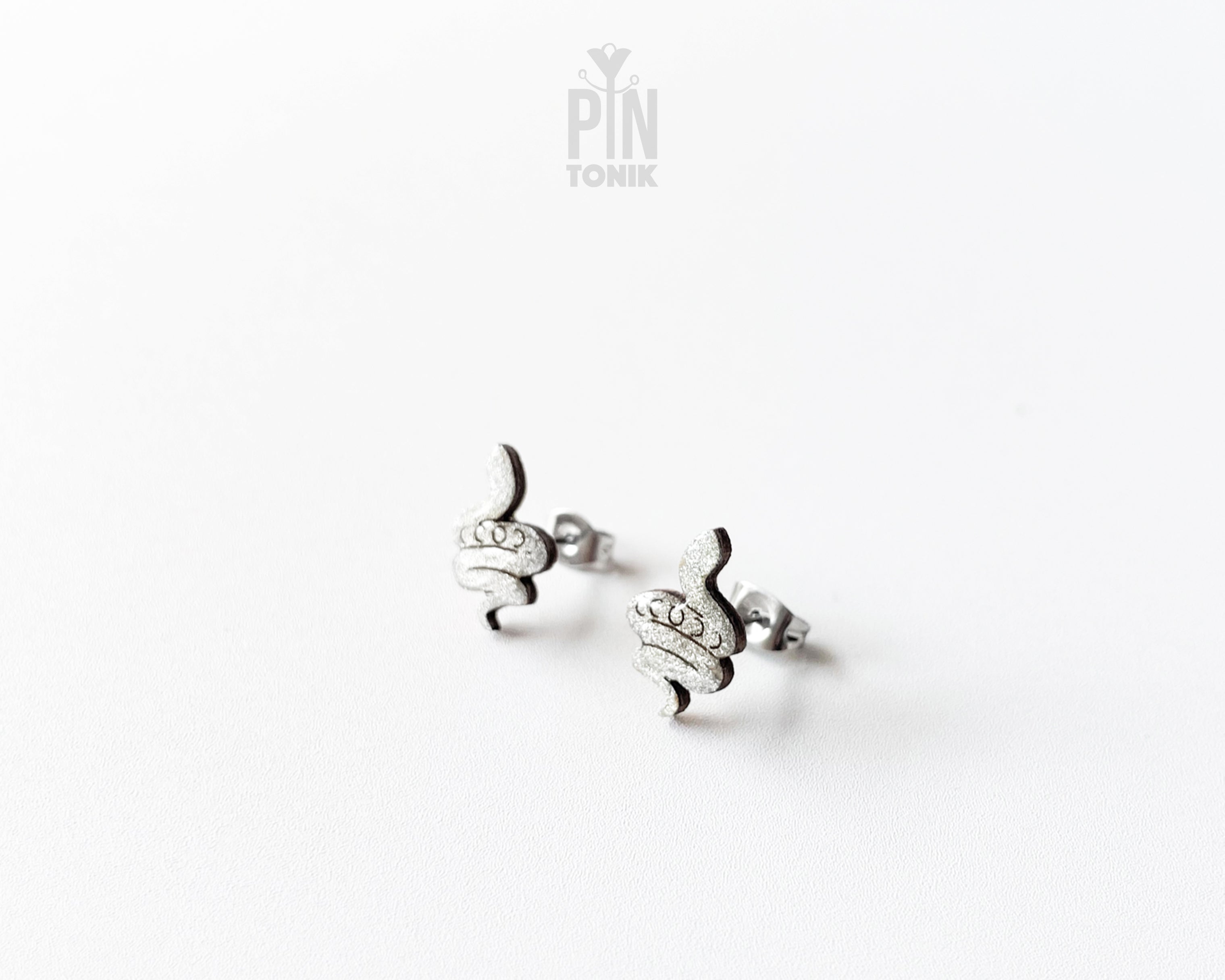 Silver Snake Stud Earrings