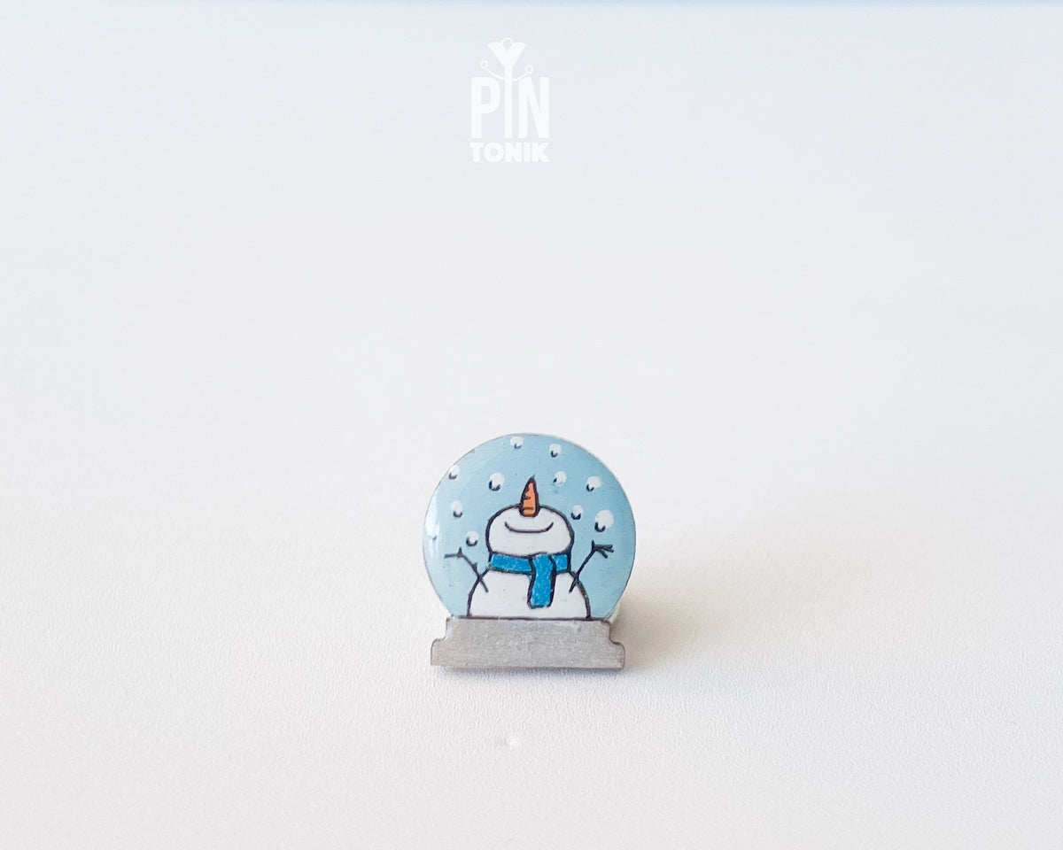 Snow Globe with Snowman Pin