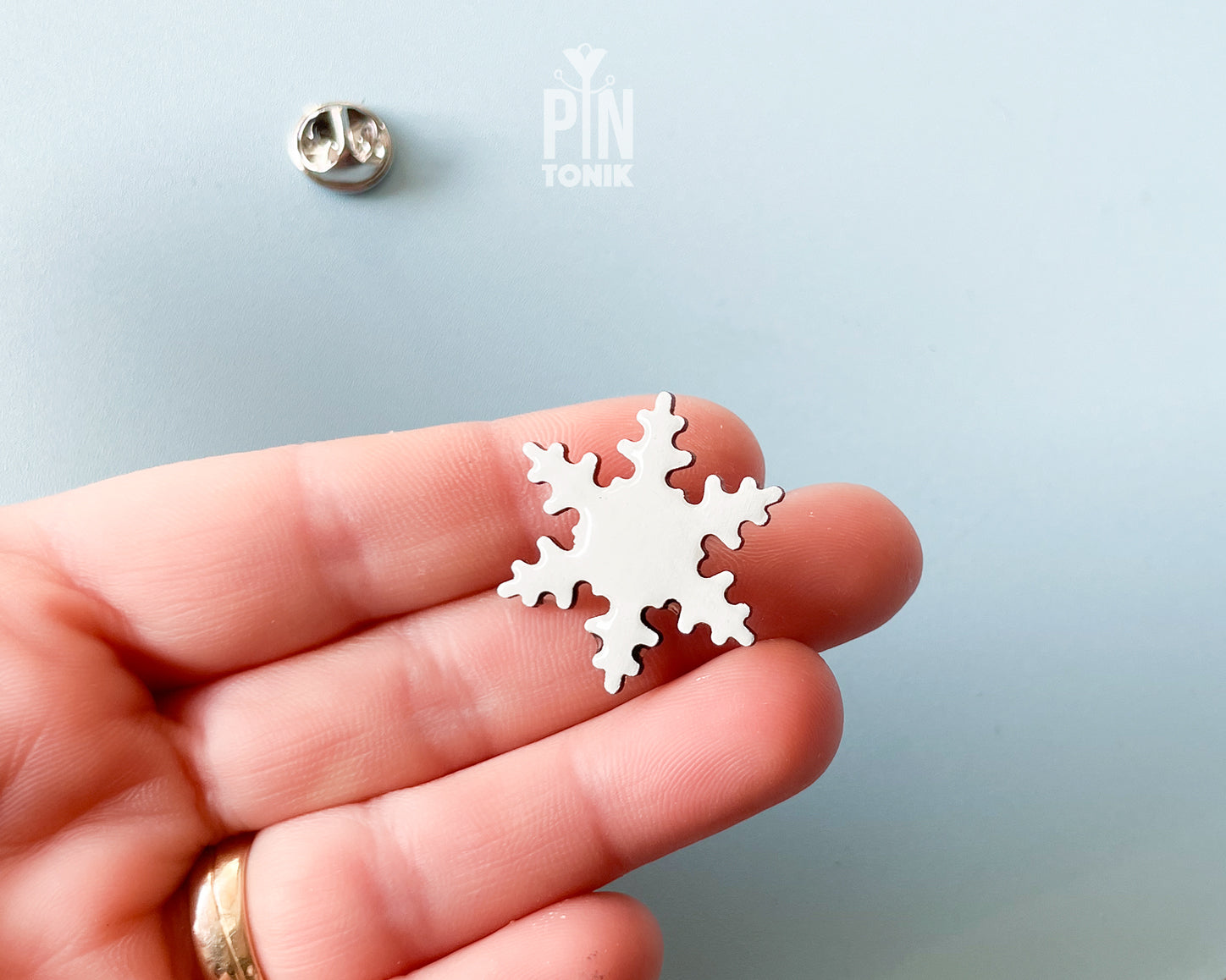 White Snowflake Pin