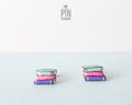 Boucles d'oreilles clous Pile de livres
