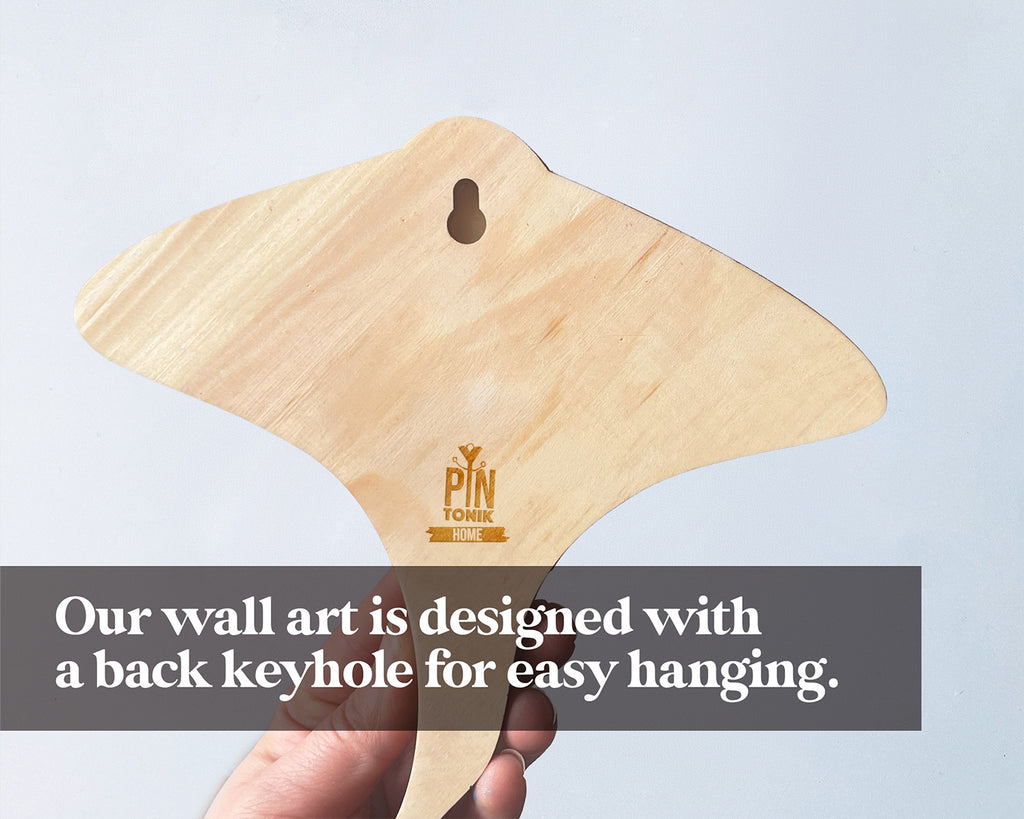 Stachelrochen-Wandkunst aus Holz