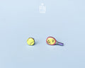 Boucles d'oreilles clous raquette de tennis