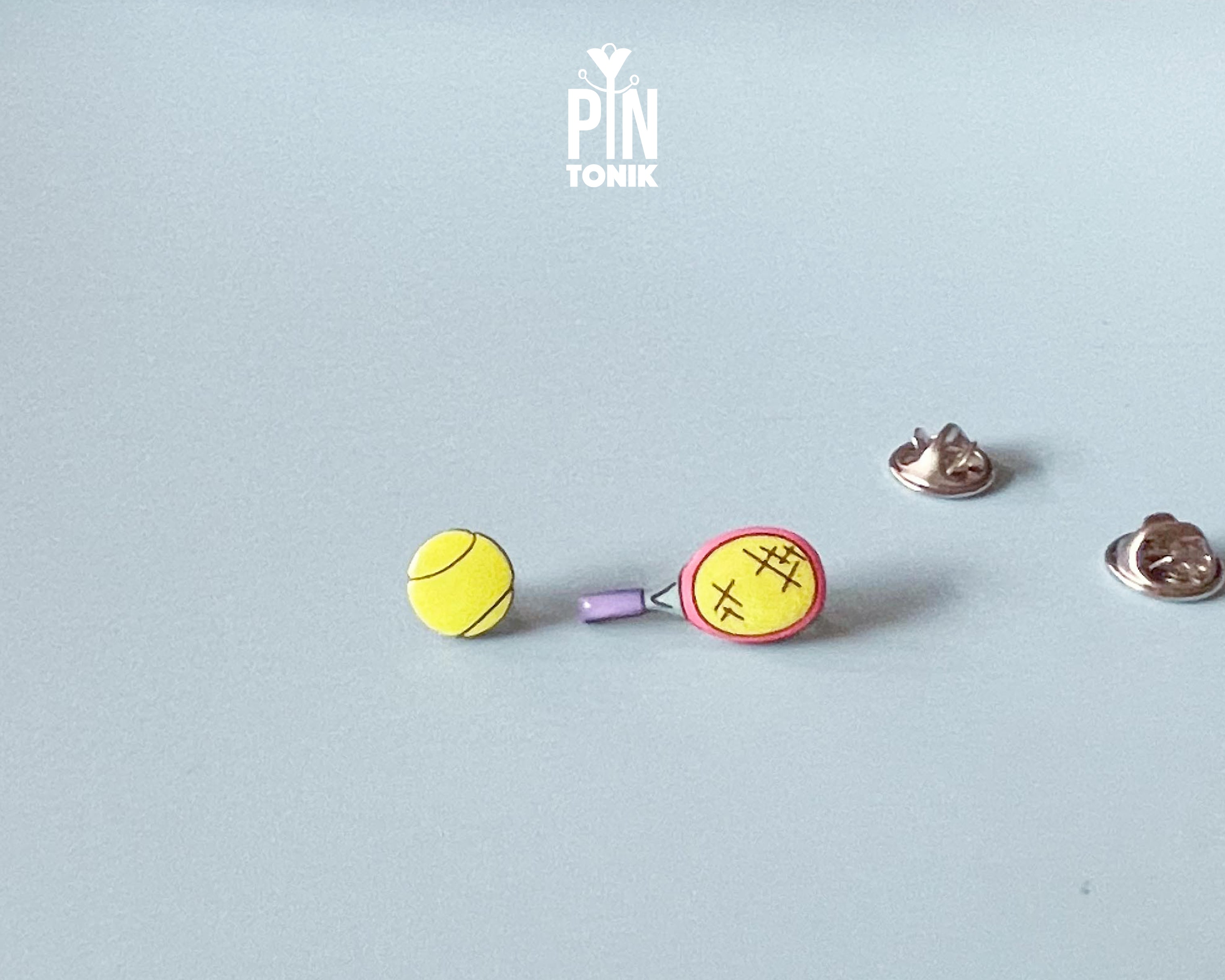 Tennis Racket & Ball Pin Set