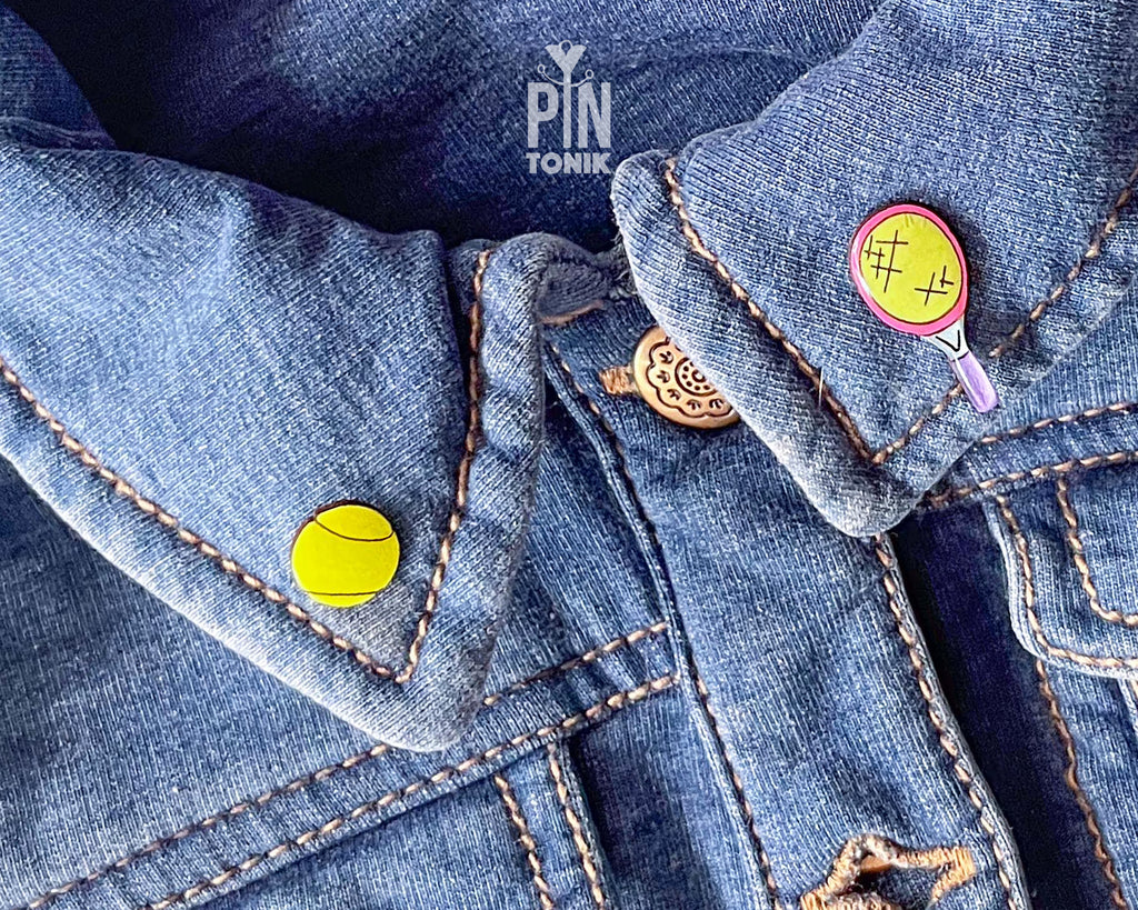 Tennis Racket & Ball Pin Set