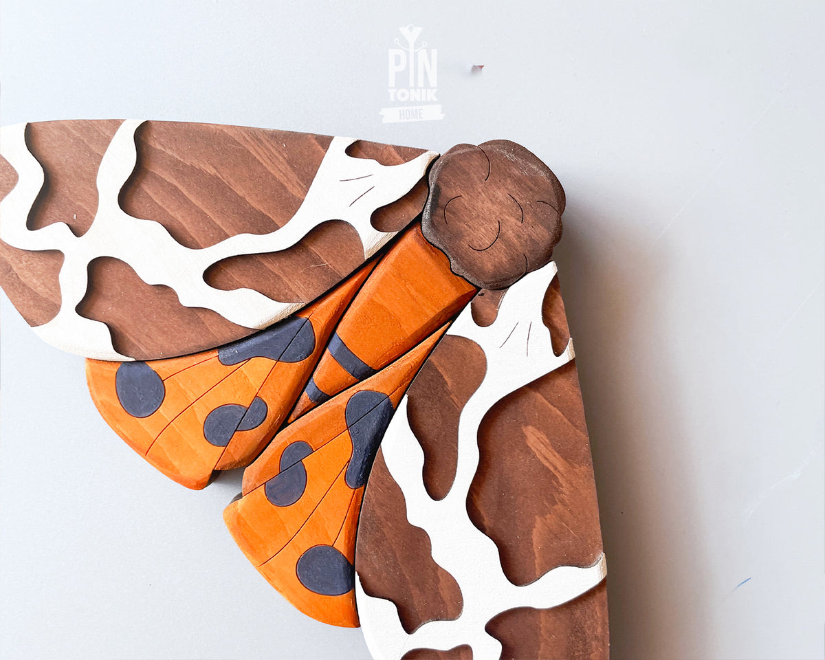 Garden Tiger Moth - Wood Wall Art Decor