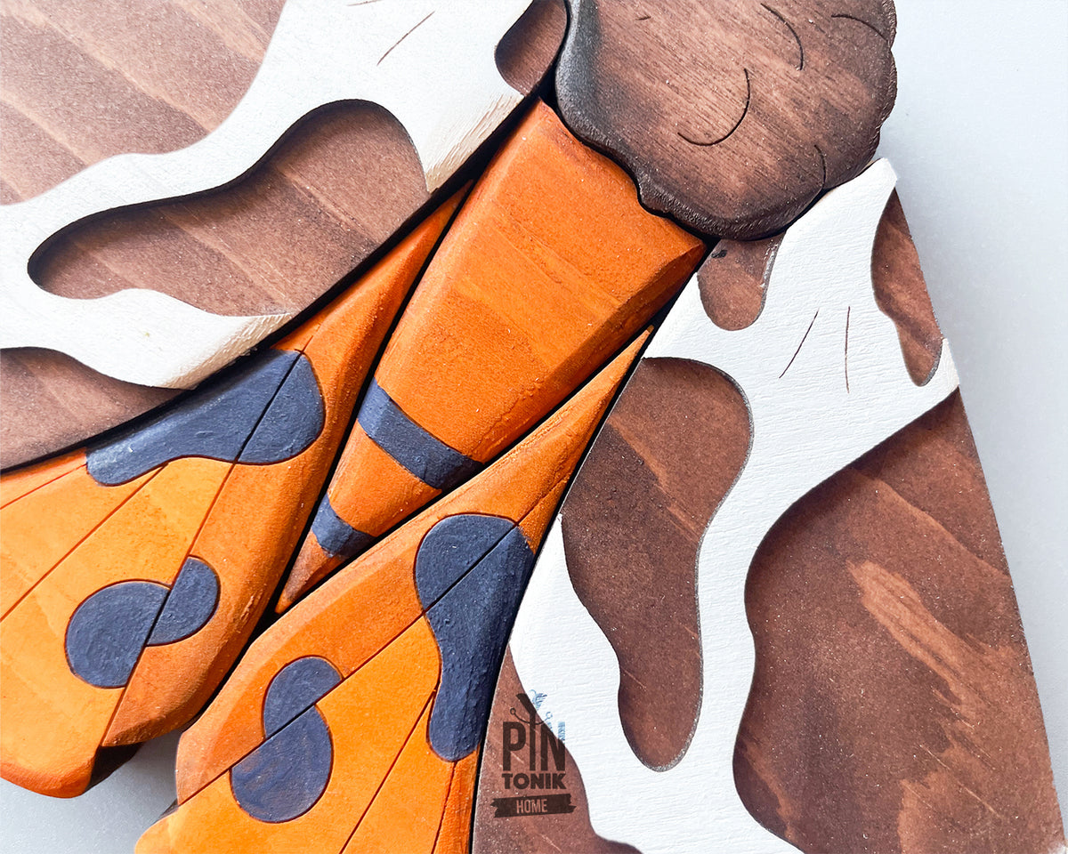 Garden Tiger Moth - Wood Wall Art Decor