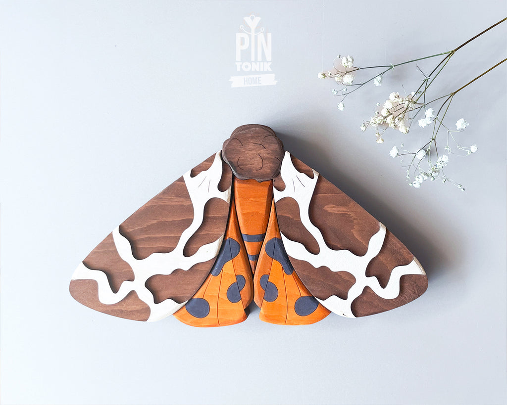 Garden Tiger Moth - Wood Wall Art Decor