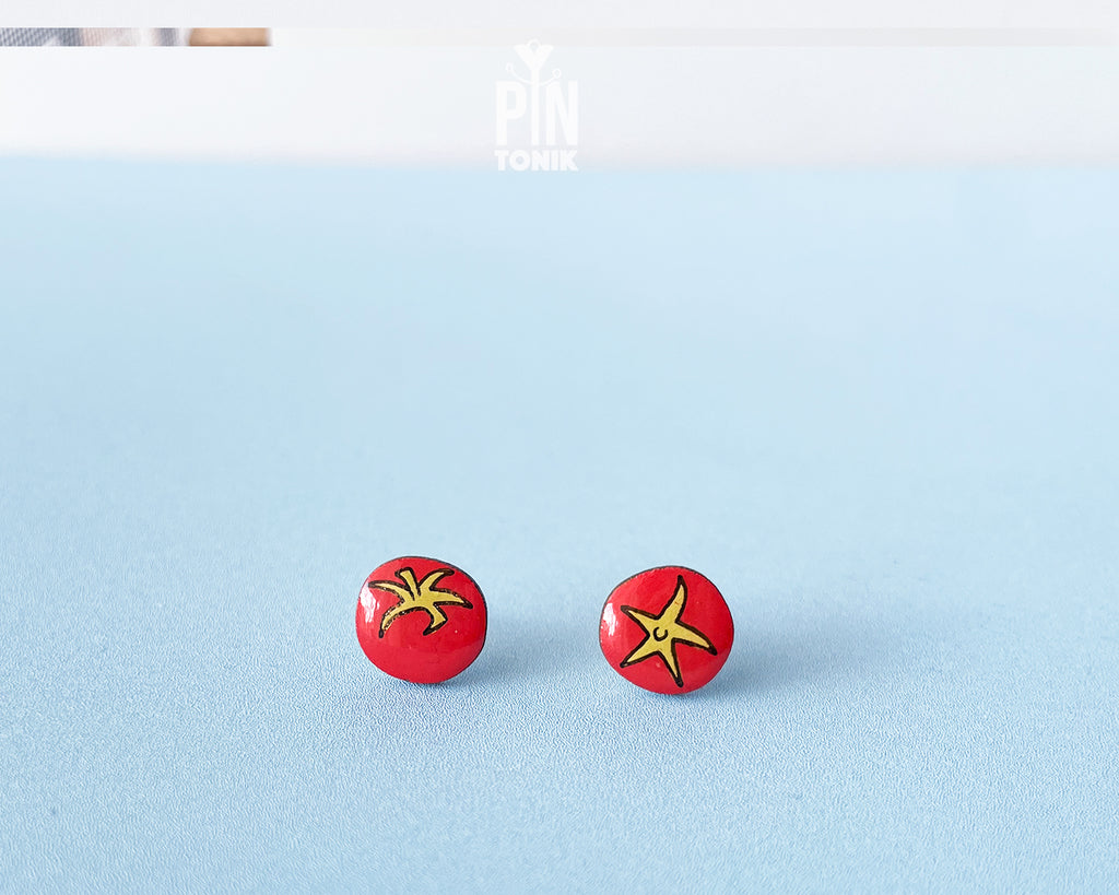 Tomato Stud Earrings