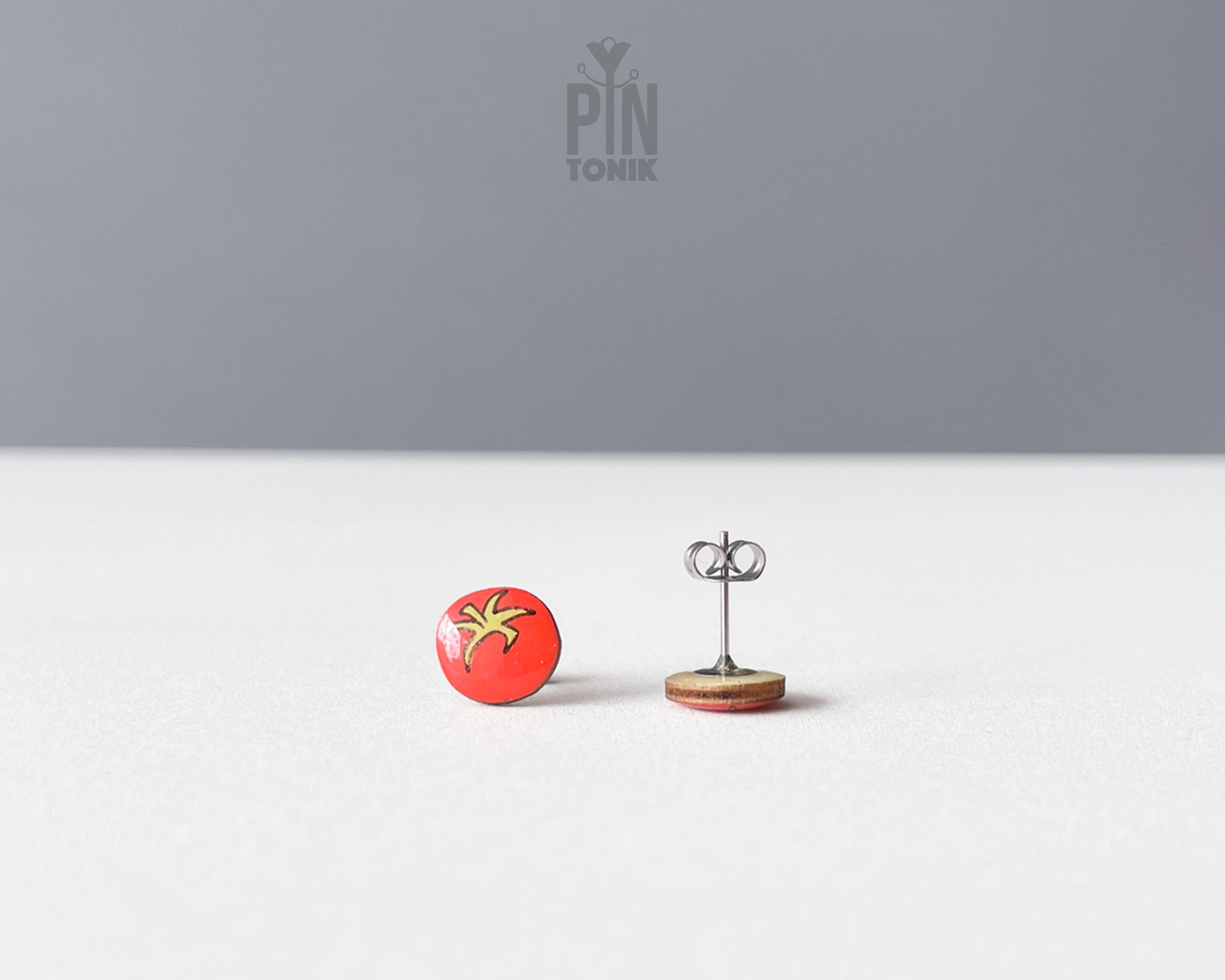 Tomato Stud Earrings