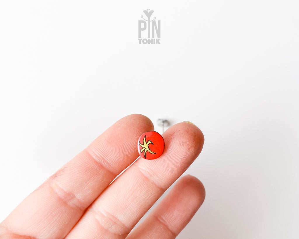 Tomato Stud Earrings