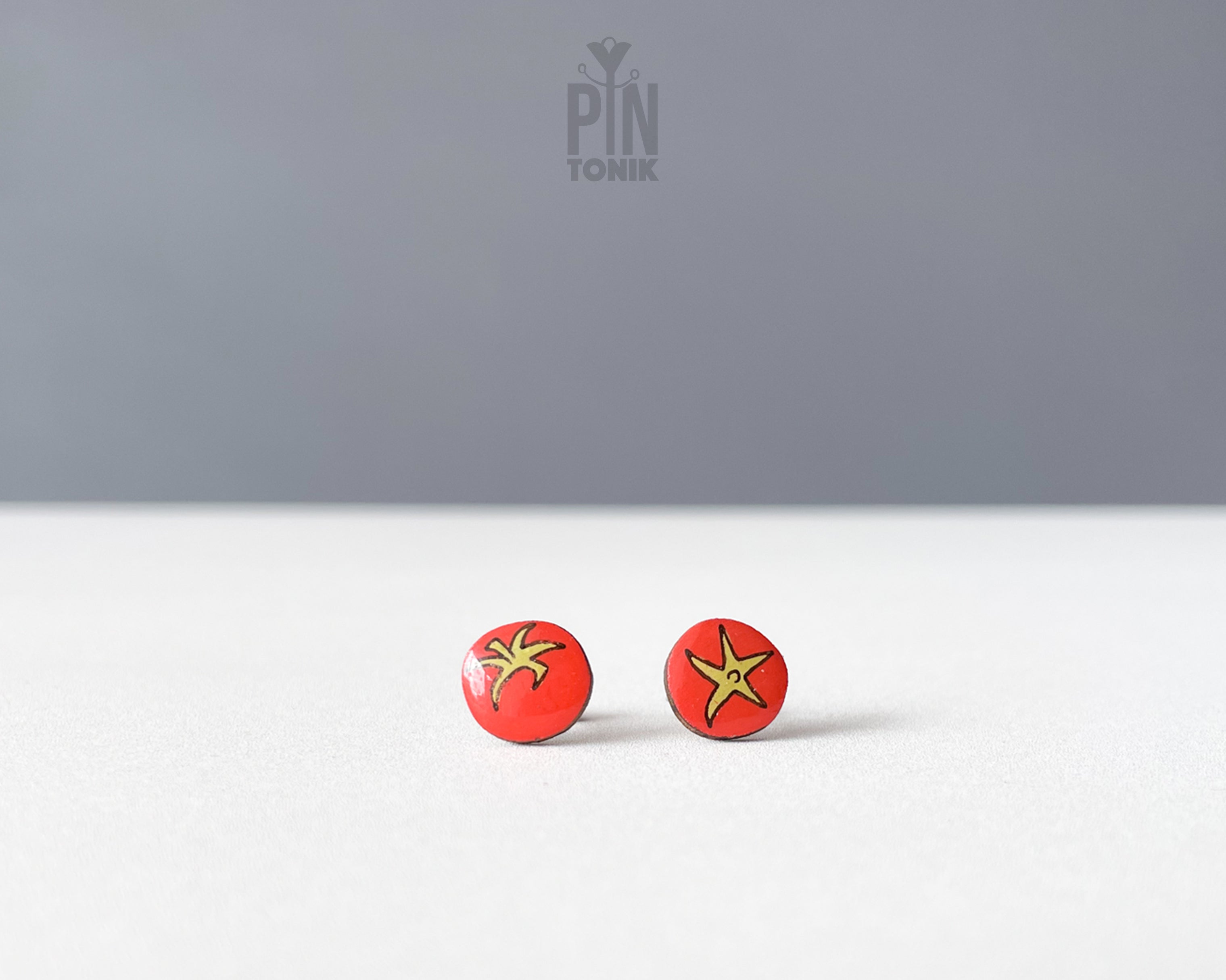 Tomato Stud Earrings