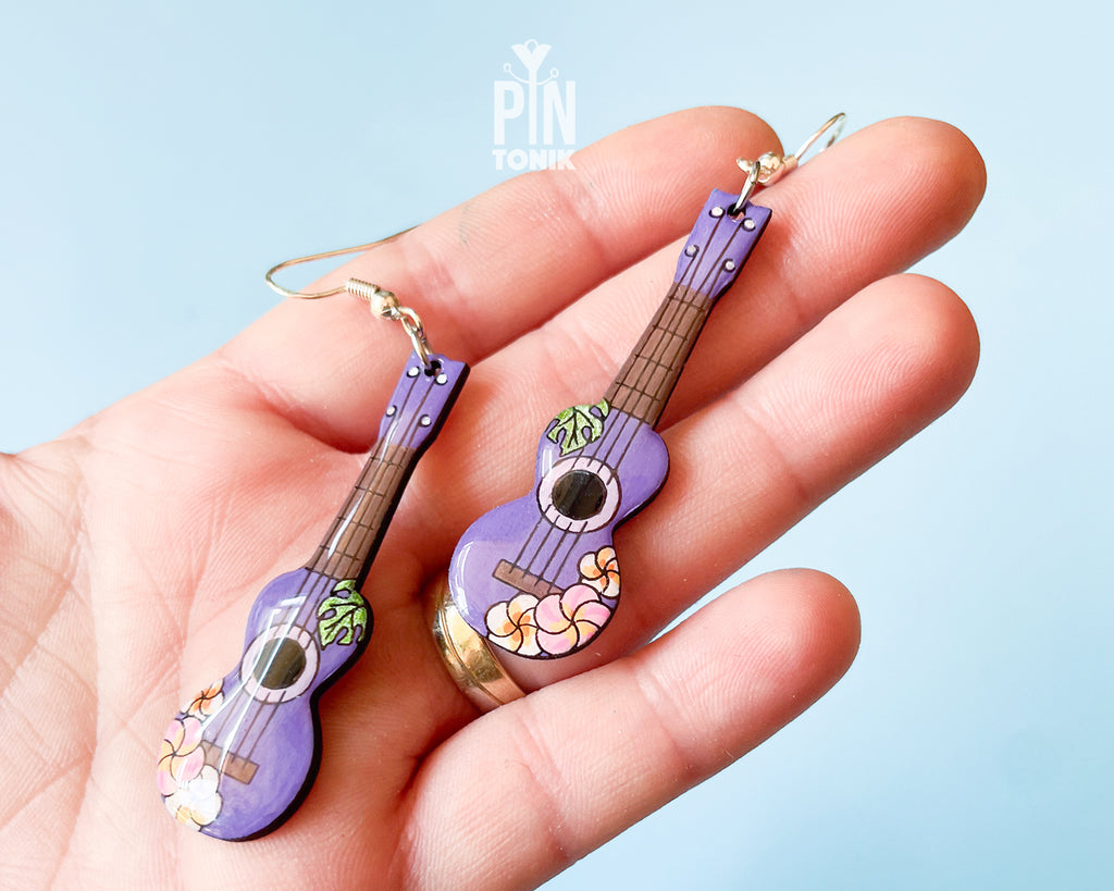 Ukulele Dangle Earrings