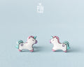 Boucles d'oreilles clous licorne magique
