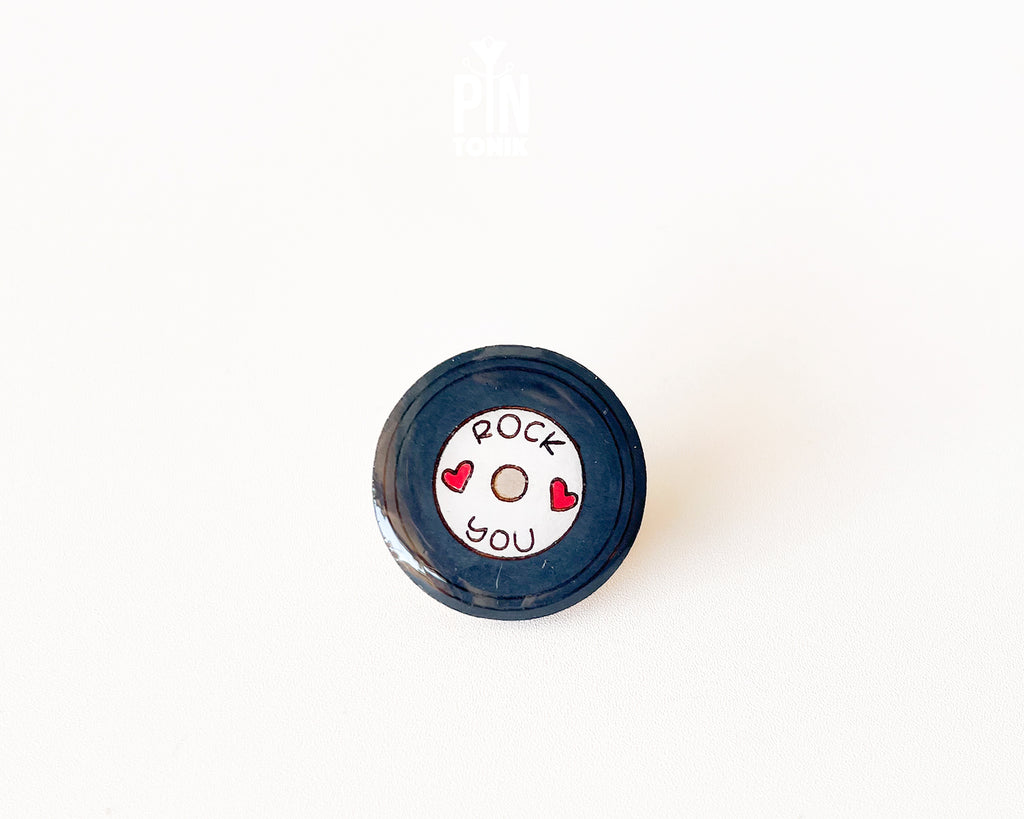 Vinyl Record "Rock You" Pin