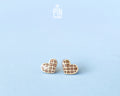 Boucles d'oreilles clous Gaufre Cœur