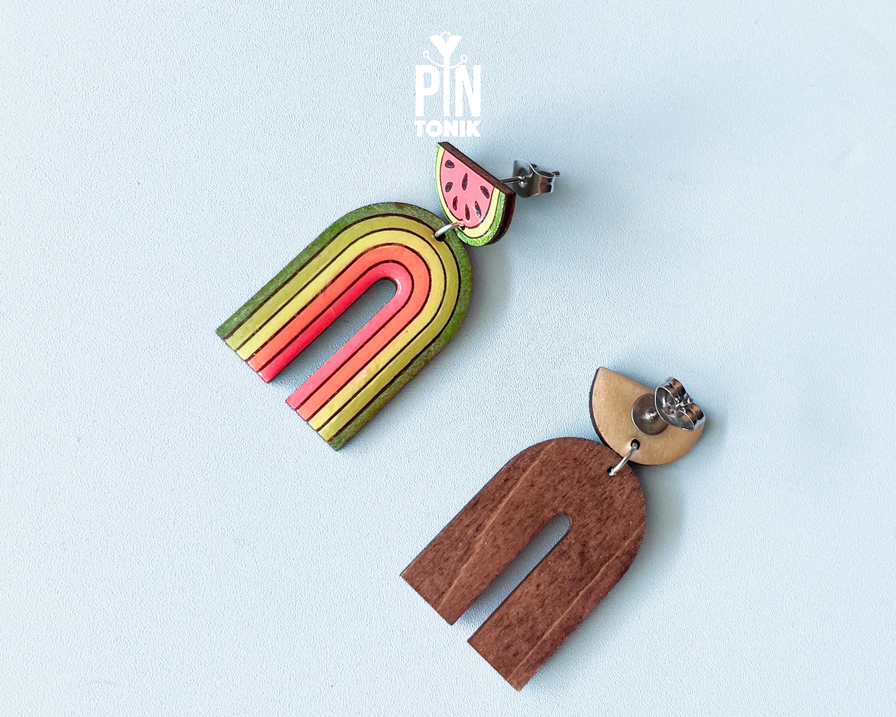 Watermelon Rainbow Dangle Earrings