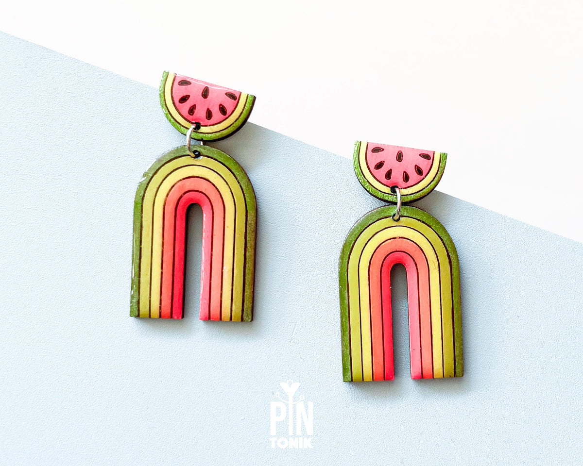 Watermelon Rainbow Dangle Earrings