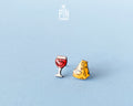 Wine & Cheese Stud Earrings