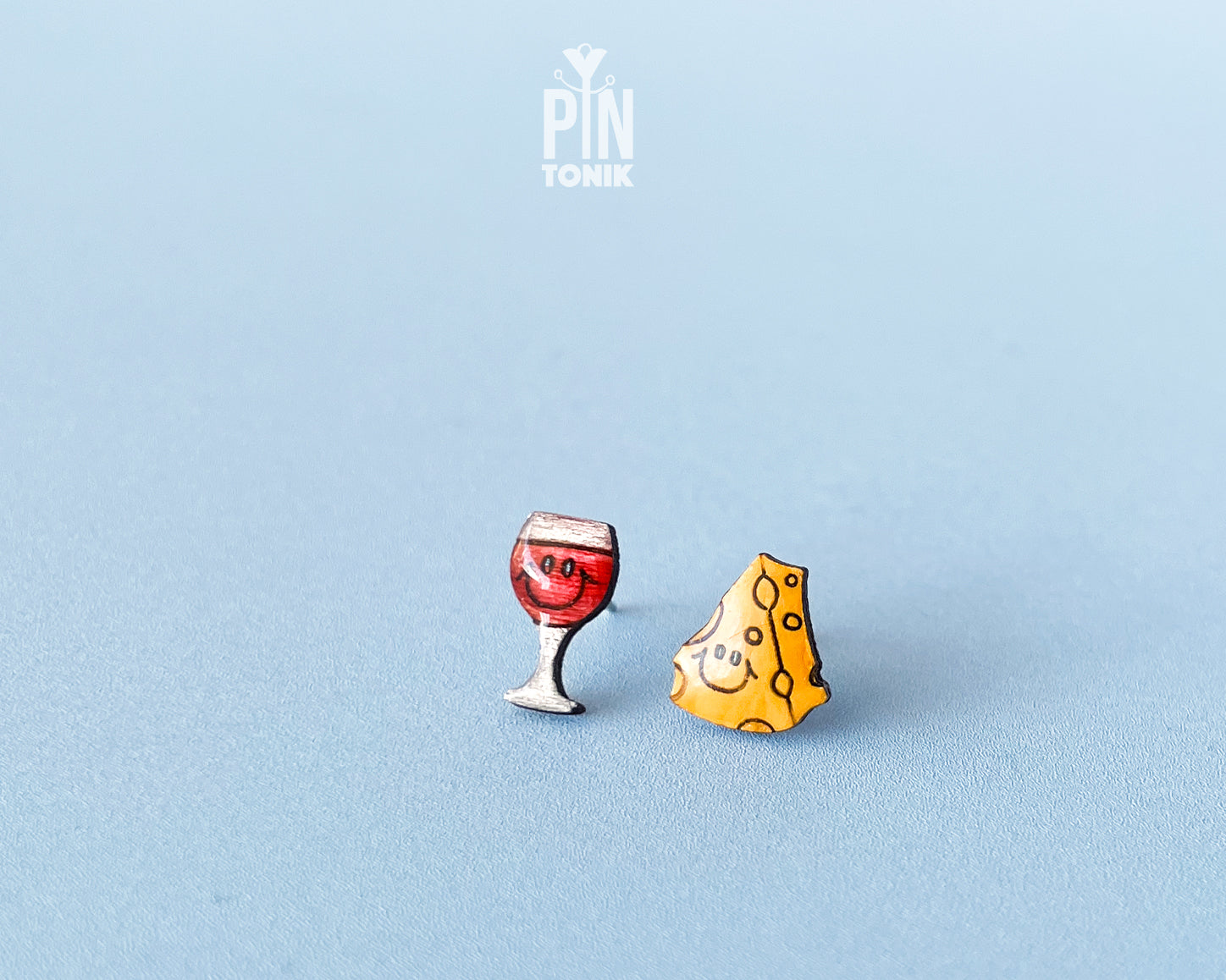 Wine & Cheese Stud Earrings