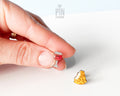 Handmade wooden mismatched stud earrings featuring a glass of red wine with a tiny smiley face and a happy, smiling yellow cheese slice by PinTonik.