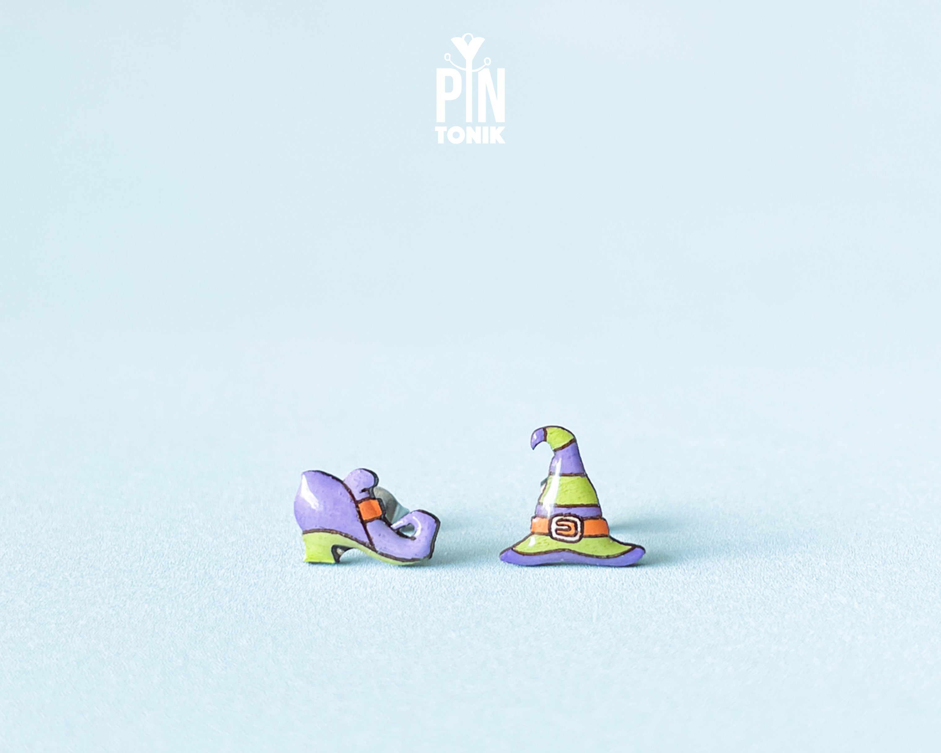 Mismatched Witch Hat & Shoe Studs