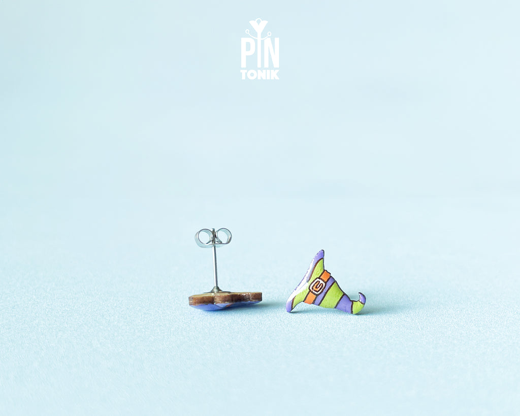 Mismatched Witch Hat & Shoe Studs