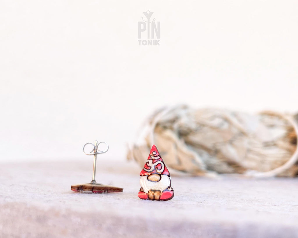 Yoga Gnome Stud Earrings