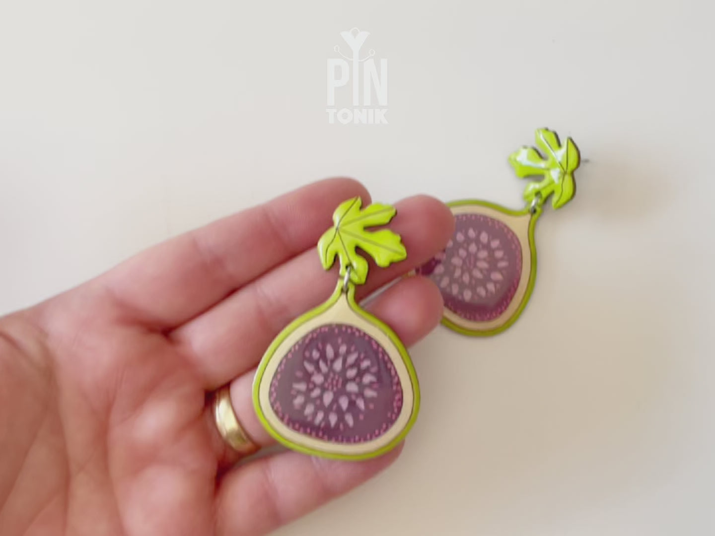 Fig Fruit Dangle Earrings